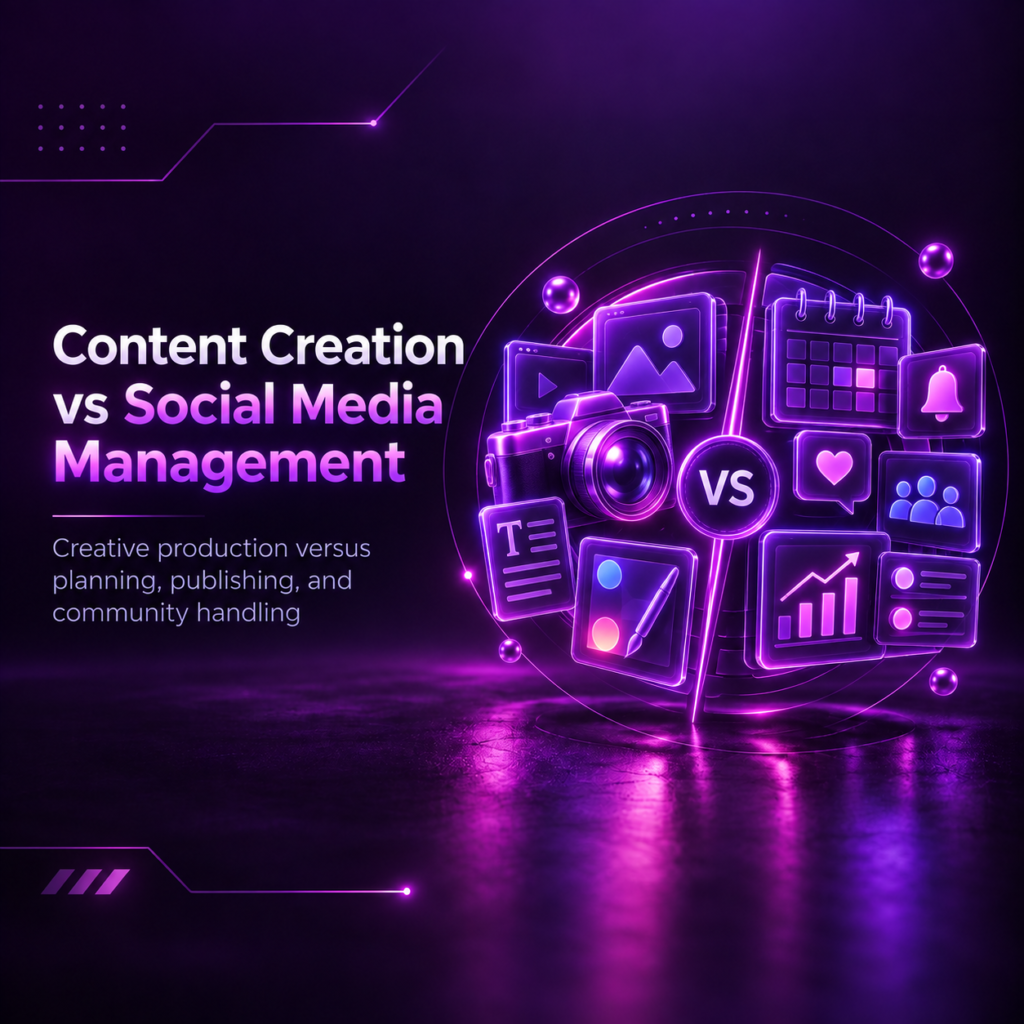 Content Creation vs Social Media Management — صناعة المحتوى وإدارة حسابات التواصل